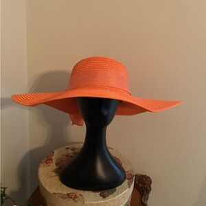 Kentucky Derby Orange Wide-Brim Sun Hat